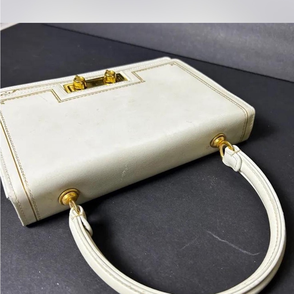 Vintage Misuri Kelly Del Taglia cream leather handbag - Picture 2 of 8